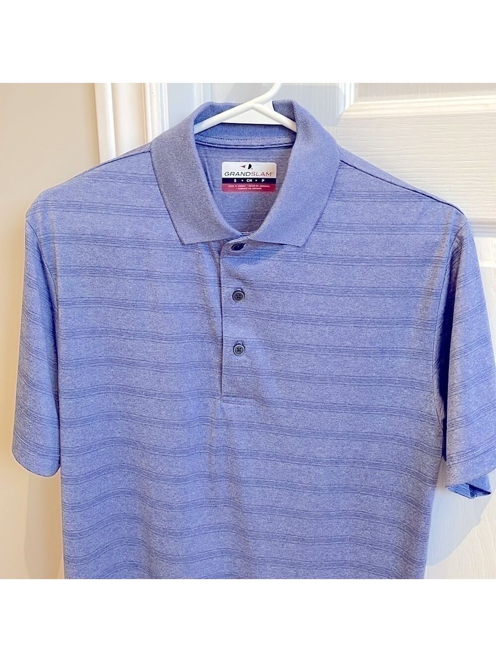 Grand Slam Mens Striped Golf Polo Shirt -S